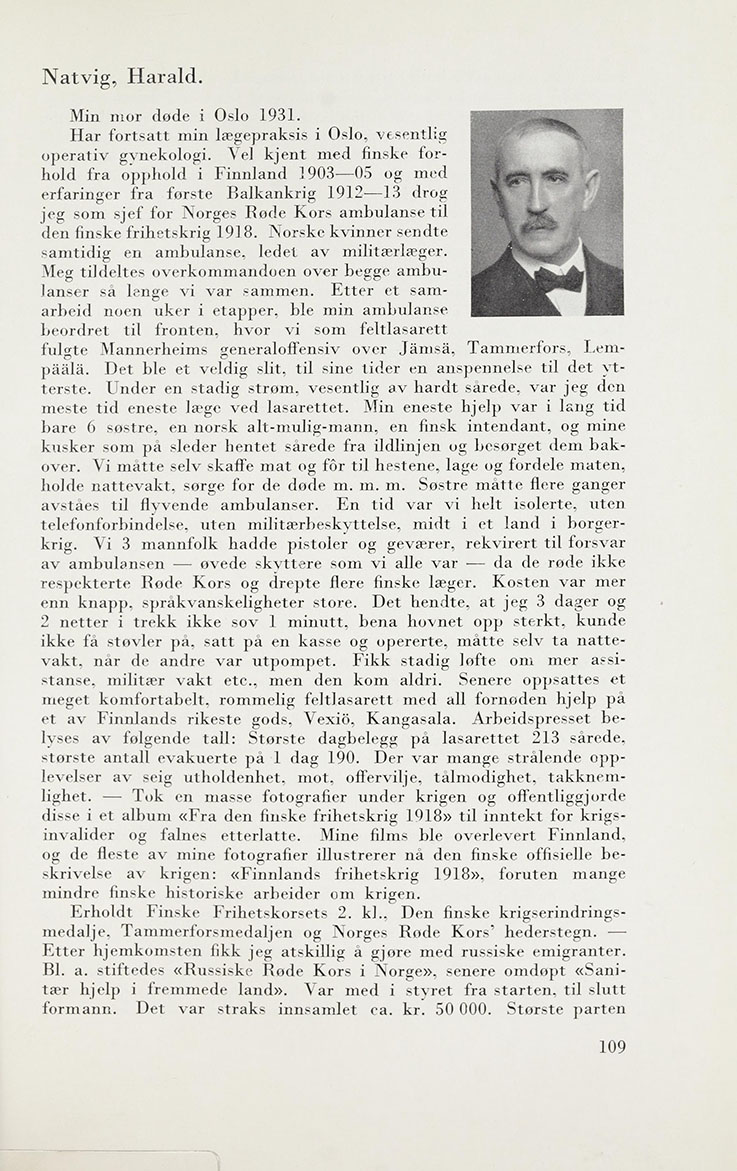 Harald Natvig (1872-1947) - Studentene fra 1890 - biografiske opplysninger samlet i anledning 50-års jubileet 1940
