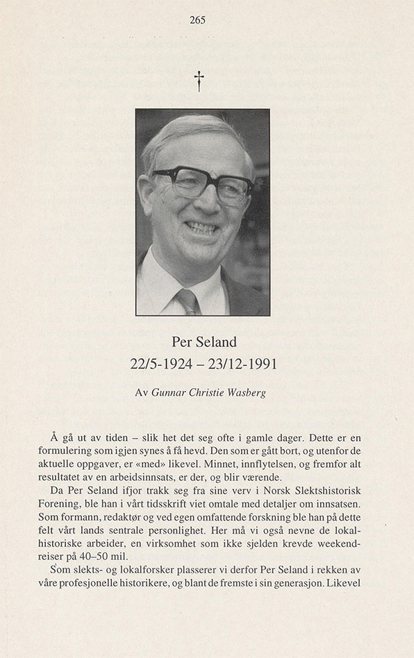 Per Øistein Mørch Seland (1924-1991) - Minneord i Norsk slektshistorisk tidsskrift (1992 Vol. 33 Nr. 3).pdf Per Øistein Mørch Seland (1924-1991) - Minneord i Norsk slektshistorisk tidsskrift (1992 Vol. 33 Nr. 3).pdf