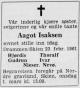 Aagot Marie Isaksen (1895-1961) - Dødsannonse i Drammens Tidende og Buskeruds blad, mandag 27. februar 1961