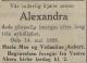 Alexandra Moe (1863-1928) - Dødsannonse i Tidens Tegn, lørdag 19. mai 1928