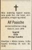 Alf Paasche (1915-1976) - Dødsannonse i Arbeiderbladet, mandag 15. november 1976