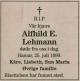 Alfhild Elise Lehmann (1939-1999) - Dødsannonse i Hamar Arbeiderblad den 2. august 1999