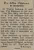 Alfine Haagensen, født Reinertsen (1903-1934) - Minneord i Agder den 27. juli 1934