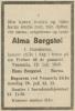 Alma Bergstøl, født Gundersen (1899-1948) - Dødsannonse i Fædrelandsvennen den 20. juli 1948 Alma Bergstøl, født Gundersen (1899-1948) - Dødsannonse i Fædrelandsvennen den 20. juli 1948