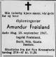 Amundur Frøisland (1884-1947) - Dødsannonse i Valdres den 25. september 1947