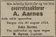 Anders Aarnes (1864-1914) - Dødsannonse i Tidens Tegn den 1. september 1914