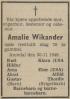 Andrea Amalie Wikander, født Akselsen (1879-1949) - Dødsannonse i Agderposten, fredag 2. desember 1949 Andrea Amalie Wikander, født Akselsen (1879-1949) - Dødsannonse i Agderposten, fredag 2. desember 1949