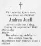 Andrea Juell, født Andrea Catharine Bach Evensen (1895-1982) - Dødsannonse i Fædrelandsvennen, fredag 1. oktober 1982