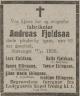 Andreas Solberg Fjeldsaa (1860-1920) - Dødsannonse i Stavangeren, onsdag 15. desember 1920 Andreas Solberg Fjeldsaa (1860-1920) - Dødsannonse i Stavangeren, onsdag 15. desember 1920