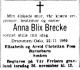 Anna Blix Brecke (1883-1959) - Dødsannonse i Aftenposten, onsdag 25. november 1959