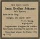 Anna Eveline Johanne Bjørset (1859-1899) - Dødsannonse i Bergens Aftenblad (Bergen 1889-1942), onsdag 5. april 1899