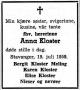 Anna Kloster (1879-1959) - Dødsannonse i Stavanger Aftenblad den 21. juli 1959