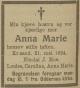 Anna Marie Moe, født Christiansen (1865-1924) - Dødsannonse i Fædrelandsvennen den 24. mai 1924