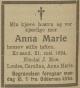 Anna Marie Moe, født Christiansen (1865-1924) - Dødsannonse i Fædrelandsvennen den 24. mai 1924 Anna Marie Moe, født Christiansen (1865-1924) - Dødsannonse i Fædrelandsvennen den 24. mai 1924