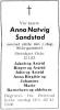 Anna Sandstad, født Natvig (1888-1983) - Dødsannonse i Trønder-Avisa, fredag 14. januar 1983