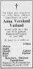 Anna Versland Vatland, f. Fjell (1895-1990) - Dødsannonse i Agder den 22. juni 1990