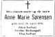 Anne Marie Sørensen, født Isefiær (1880-1976) - Dødsannonse i Aftenposten den 30. april 1976