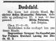 Anton Blumenthal Petersen (1825-1891) - Dødsannonse i Morgenbladet den 18. februar 1891