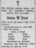 Anton Wilhelm Ernst (1896-1966) - Dødsannonse i Fædrelandsvennen den 17. juni 1966