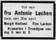 Antonie Løchen (1850-1933) - Dødsannonse i Morgenbladet, tirsdag 2. mai 1933 Antonie Løchen (1850-1933) - Dødsannonse i Morgenbladet, tirsdag 2. mai 1933