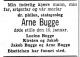 Arne Bugge (1887-1968) - Dødsannonse i Aftenposten den 20. januar 1968