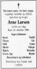 Arne Konrad Larsen (1914-1995) - Dødsannonse i Asker og Bærums budstikke, tirsdag 31. oktober 1995
