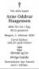 Arne Oddvar Haagensen (1939-2020) - Dødsannonse fra Hafrsfjord Begravelsesbyrå