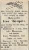 Arne Tobias Thompson (1920-1956) - Dødsannonse i Agder, mandag 20. august 1956 Arne Tobias Thompson (1920-1956) - Dødsannonse i Agder, mandag 20. august 1956