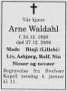 Arne Waldahl (1920-2000) - Dødsannonse i Lofotposten, lørdag 30. desember 2000
