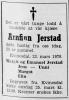 Arnfinn Jerstad (1949-1970) - Dødsannonse i Agder den 25. mars 1970