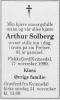 Arthur Solberg (1916-1999) - Dødsannonse i Agder den 19. november 1999