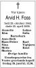 Arvid Hagbard Foss (1943-2009) - Dødsannonse i Aftenposten den 19.juni 2009 Arvid Hagbard Foss (1943-2009) - Dødsannonse i Aftenposten den 19.juni 2009