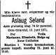 Aslaug Seland, født Mørch (1897-1971) - Dødsannonse i Aftenposten, lørdag 19. juni 1971