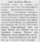 Asle Seeberg Meyer (1900-1975) - Bisettelse (Drammens Tidende og Buskeruds Blad den 23. april 1975)