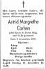 Astrid Margrethe Carlsen, født Sørensen (1894-1985) - Dødsannonse i Aftenposten den 12. desember 1985 Astrid Margrethe Carlsen, født Sørensen (1894-1985) - Dødsannonse i Aftenposten den 12. desember 1985