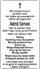 Astrid Servan (1925-1998) - Dødsannonse i Aftenposten den 27. oktober 1998 Astrid Servan (1925-1998) - Dødsannonse i Aftenposten den 27. oktober 1998