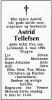 Astrid Tellefsen, født Didriksen (1922-1992) - Dødsannonse i Fædrelandsvennen, mandag 4. mai 1992) Astrid Tellefsen, født Didriksen (1922-1992) - Dødsannonse i Fædrelandsvennen, mandag 4. mai 1992)