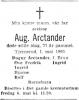 August Arctander (1882-1960) - Dødsannonse i Aftenposten den 3. mai 1960