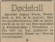 August Nikolai Nissen (1870-1951) - Nekrolog i Morgenbladet, torsdag 1. mars 1951 August Nikolai Nissen (1870-1951) - Nekrolog i Morgenbladet, torsdag 1. mars 1951