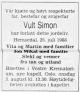 August Vult Simon (1902-1988) - Dødsannonse i Drammens Tidende og Buskeruds blad, mandag 1. august 1988