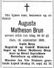 Augusta Matheson Brun (1877-1963) - Dødsannonse i Aftenposten, mandag 23. september 1963.jpg