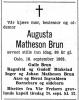 Augusta Matheson Brun (1877-1963) - Dødsannonse i Aftenposten, mandag 23. september 1963.jpg