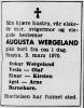 Augusta Wergeland, født Juell (1896-1970) - Dødsannonse i Sogn Dagblad, lørdag 7. mars 1970