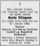 Bente Ellingsen, født Blakstad (1934-1982) - Dødsannonse i Morgenbladet, mandag 1. februar 1982 Bente Ellingsen, født Blakstad (1934-1982) - Dødsannonse i Morgenbladet, mandag 1. februar 1982