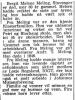 Bergit Malene Meling, født Kloster (1882-1962) - Nekrolog i Stavanger Aftenblad den 14. august 1962