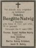 Bergitte Natvig, født Danielsen (1848-1930) - Dødsannonse i Stavangeren, torsdag 6. mars 1930 Bergitte Natvig, født Danielsen (1848-1930) - Dødsannonse i Stavangeren, torsdag 6. mars 1930