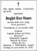 Bergljot Brun Nissen (1904-1988) - Dødsannonse i Adresseavisen, mandag 7. november 1988