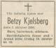 Betzy Kjelsberg, født Børresen (1866-1950) - Dødsannonse i Dagbladet, mandag 9. oktober 1950 Betzy Kjelsberg, født Børresen (1866-1950) - Dødsannonse i Dagbladet, mandag 9. oktober 1950