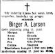 Birger Andreas Larsen (1899-1959) - Dødsannonse i Aftenposten, mandag 15. juni 1959