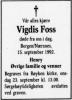 Bjørg Vigdis Foss, født Martinsen (1945-1992) - Dødsannonse i Asker og Bærums budstikke den 18. september 1992 Bjørg Vigdis Foss, født Martinsen (1945-1992) - Dødsannonse i Asker og Bærums budstikke den 18. september 1992
